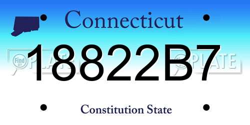 18822B7 Connecticut License Plate