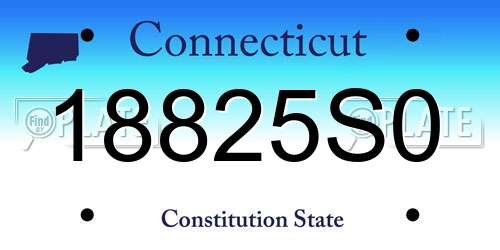 18825S0 Connecticut License Plate