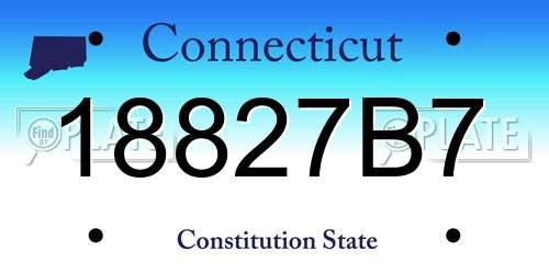 18827B7 Connecticut License Plate
