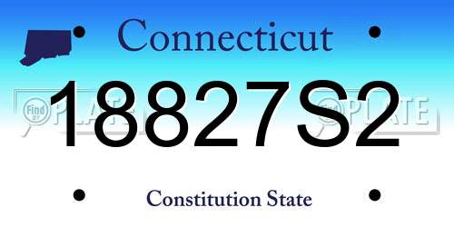 18827S2 Connecticut License Plate