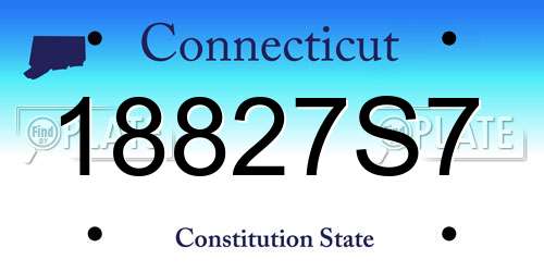 18827S7 Connecticut License Plate