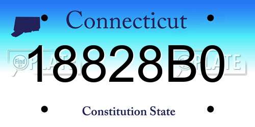 18828B0 Connecticut License Plate
