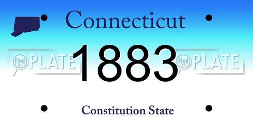 1883 Connecticut License Plate