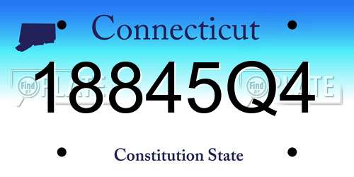 18845Q4 Connecticut License Plate