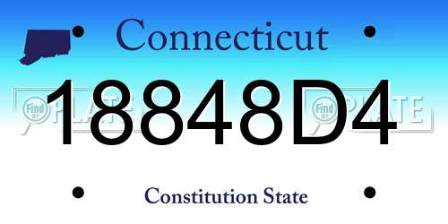 18848D4 Connecticut License Plate