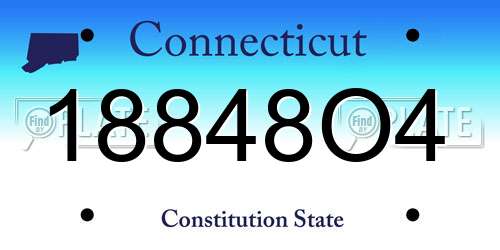 18848O4 Connecticut License Plate