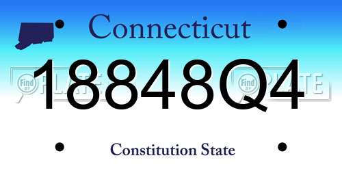 18848Q4 Connecticut License Plate