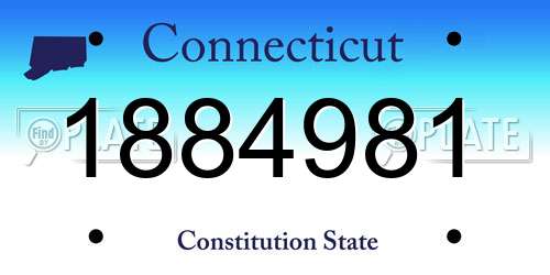 1884981 Connecticut License Plate