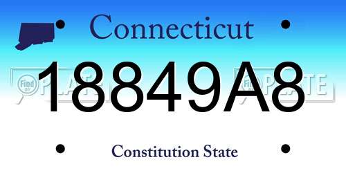 18849A8 Connecticut License Plate