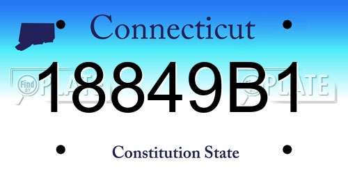 18849B1 Connecticut License Plate