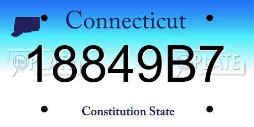 18849B7 Connecticut License Plate