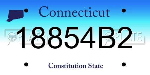 18854B2 Connecticut License Plate