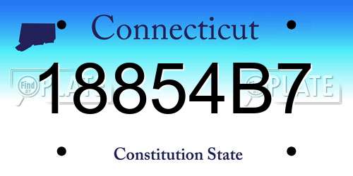 18854B7 Connecticut License Plate