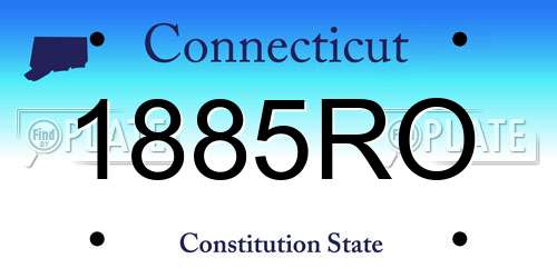 1885RO Connecticut License Plate