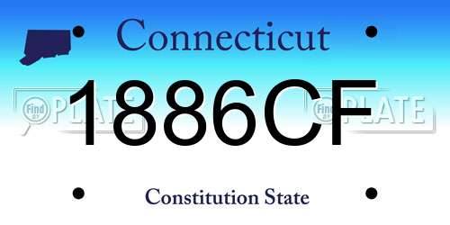 1886CF Connecticut License Plate