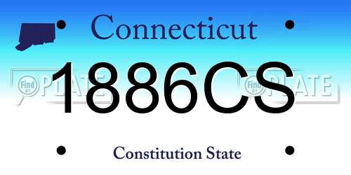 1886CS Connecticut License Plate