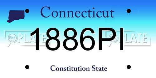 1886PI Connecticut License Plate