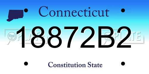 18872B2 Connecticut License Plate