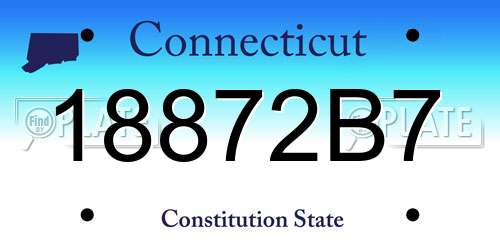 18872B7 Connecticut License Plate