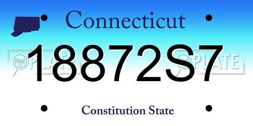 18872S7 Connecticut License Plate