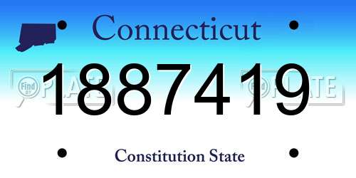 1887419 Connecticut License Plate