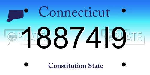 18874I9 Connecticut License Plate