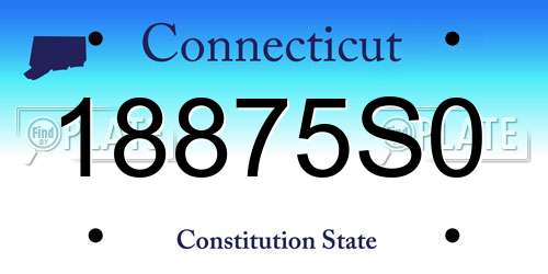 18875S0 Connecticut License Plate