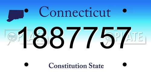 1887757 Connecticut License Plate