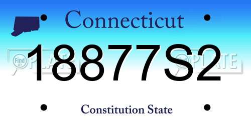 18877S2 Connecticut License Plate