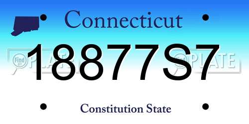 18877S7 Connecticut License Plate