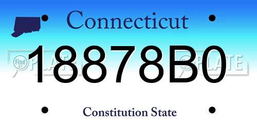 18878B0 Connecticut License Plate