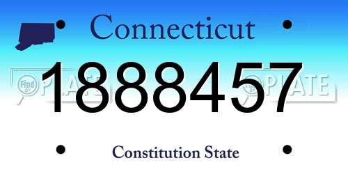 1888457 Connecticut License Plate