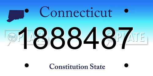 1888487 Connecticut License Plate