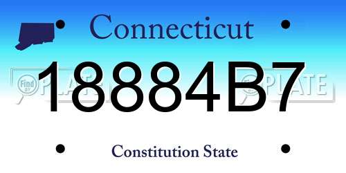 18884B7 Connecticut License Plate