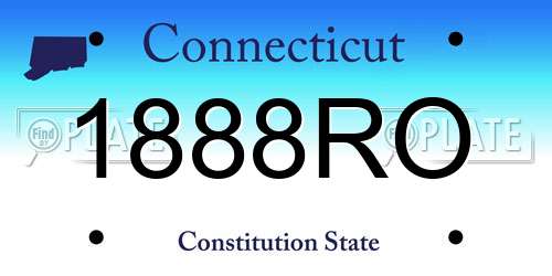 1888RO Connecticut License Plate