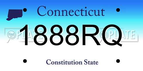 1888RQ Connecticut License Plate