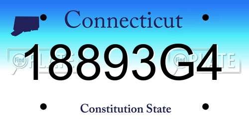 18893G4 Connecticut License Plate