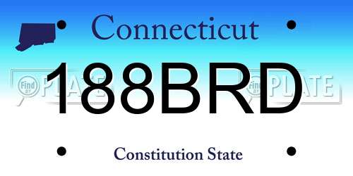 188BRD Connecticut License Plate