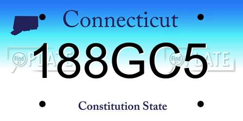 188GC5 Connecticut License Plate