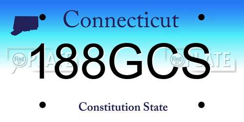 188GCS Connecticut License Plate
