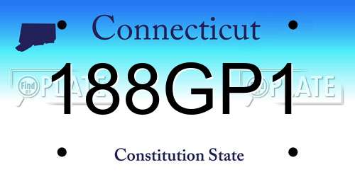 188GP1 Connecticut License Plate