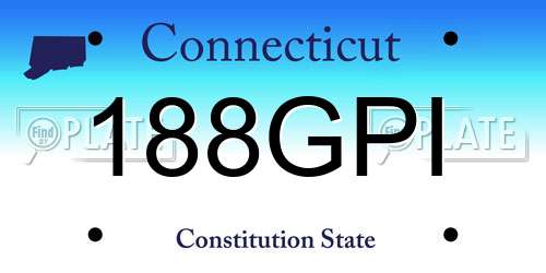 188GPI Connecticut License Plate