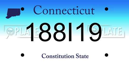 188I19 Connecticut License Plate