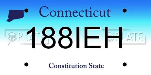 188IEH Connecticut License Plate