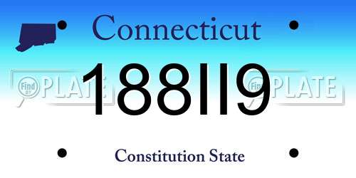 188II9 Connecticut License Plate