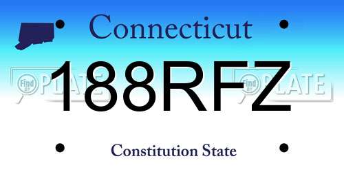 188RFZ Connecticut License Plate