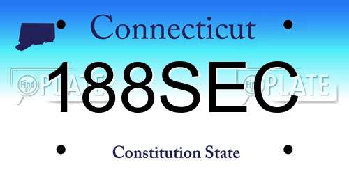 188SEC Connecticut License Plate
