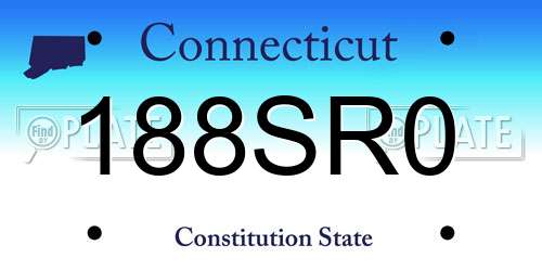 188SR0 Connecticut License Plate