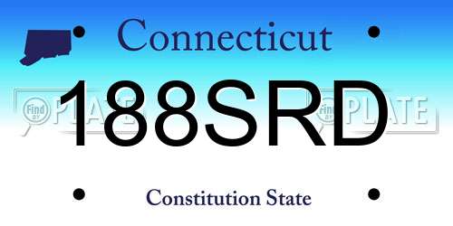 188SRD Connecticut License Plate