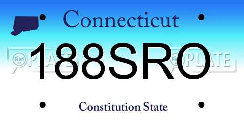 188SRO Connecticut License Plate